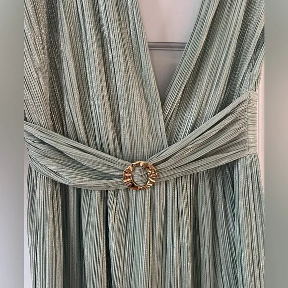Sabina Musayev Dresses | Sabina Musayev Lilliana Pleated Midi Dress in Mint | Color: Green | Size: L | Franhay's Closet